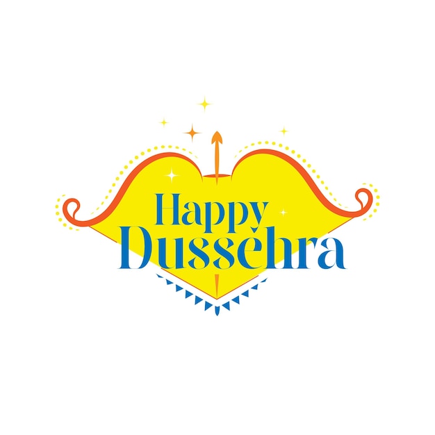 Happy Dussehra Festival Наклейка Приветствие Шаблон оформления