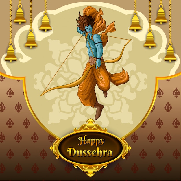 Vector happy dussehra greeting