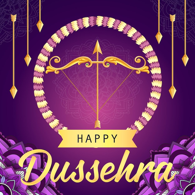 Happy dussehra hindu festival poster