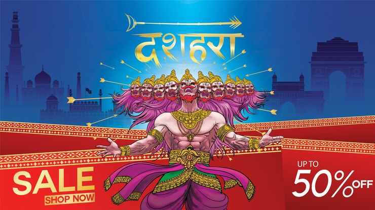 Вектор счастливый дусехра навратри. перевод: dussehra