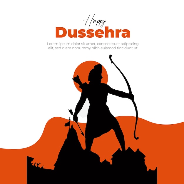 Шаблон Happy Dussehra в социальных сетях для ленты постов в Instagram