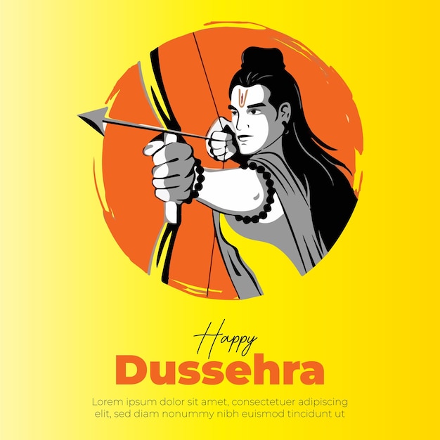 Vettore modello di social media happy dussehra per il feed dei post di instagram