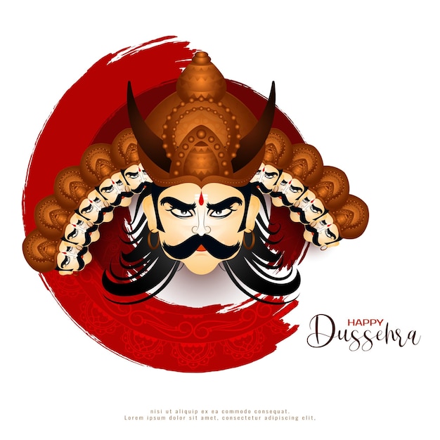 Happy dussehra伝統文化祭十頭ラーヴァナ背景デザイン