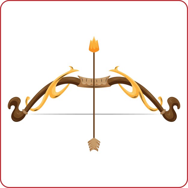 Vector happy dussehra and vijyadashmi with bow arrow background post