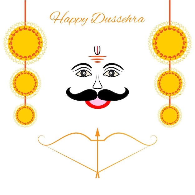 Happy Dussehra с креативным дизайном, векторная иллюстрация.