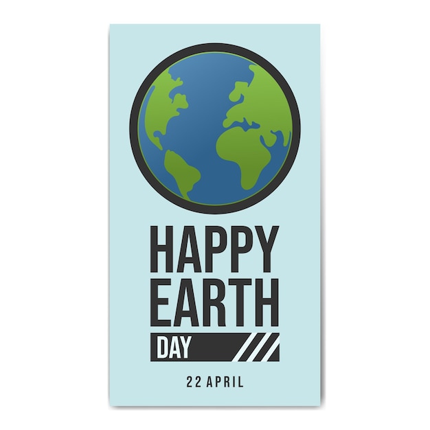 Happy Earth Day 22 April Concept in Flat Layer Design