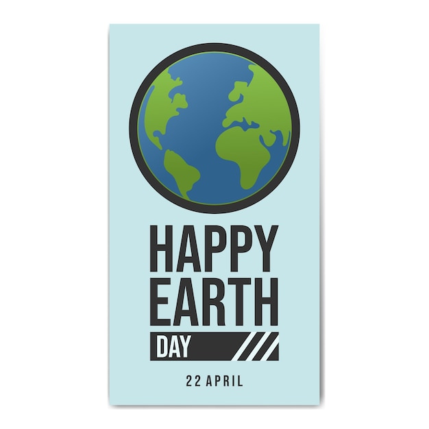 Happy earth day 22 april concept in flat layer design