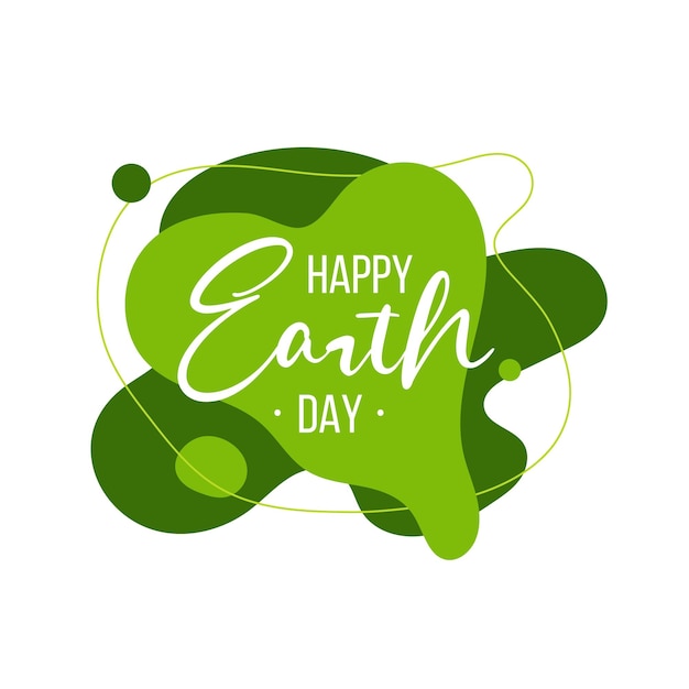 Happy Earth Day abstract graphic liquid organic Dynamical waves fluid shapes Isolated green banners