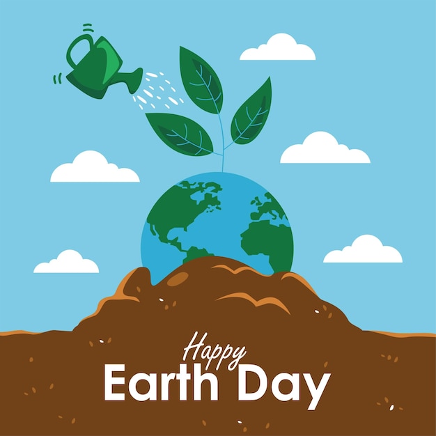 Happy earth day background template