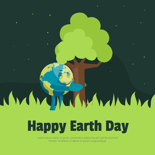 Happy earth day banner design template