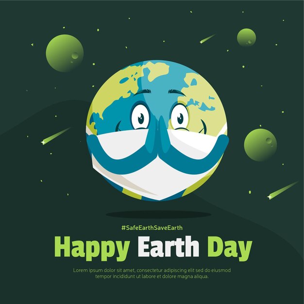 Happy earth day banner design template