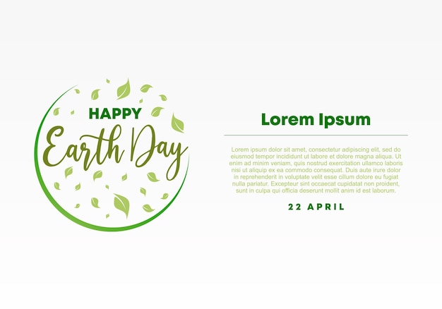 Happy earth day banner poster voor de viering van de bestemmingspagina op 22 april