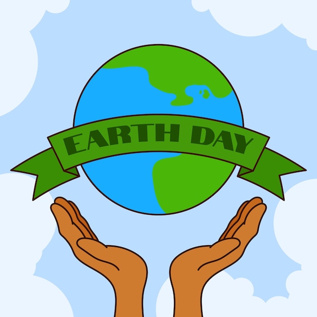 Vettore happy earth day card vector illustration earth day poster vector concept 22 aprile vettore salva la terra