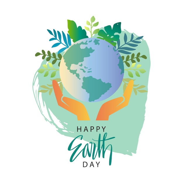 Vector happy earth day concept april 22