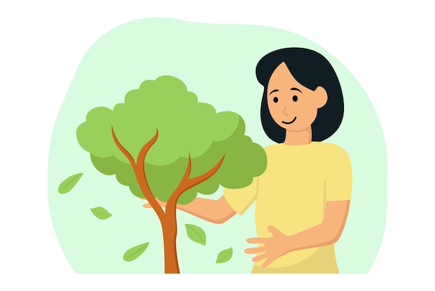 Happy earth day flat illustration