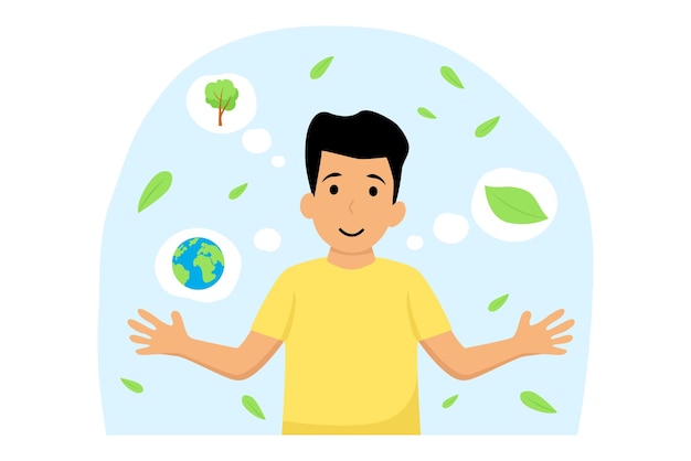 Vector happy earth day flat illustration