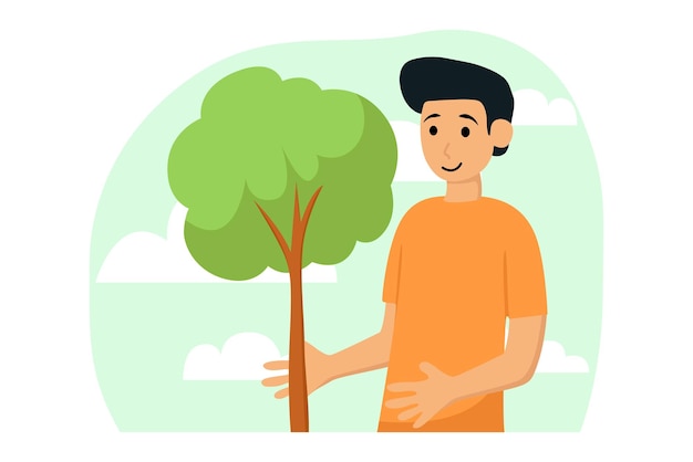 Vector happy earth day flat illustration