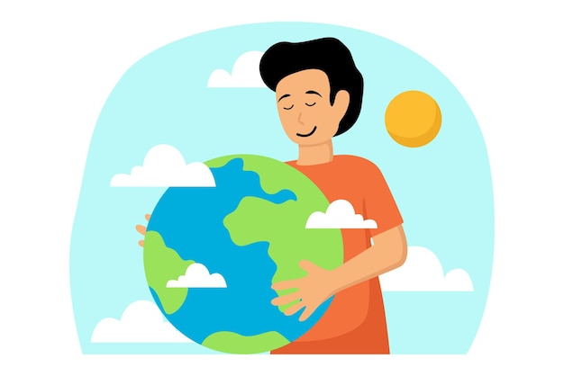 Happy Earth Day Flat Illustration