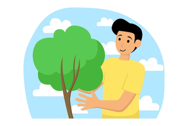 Happy earth day flat illustration