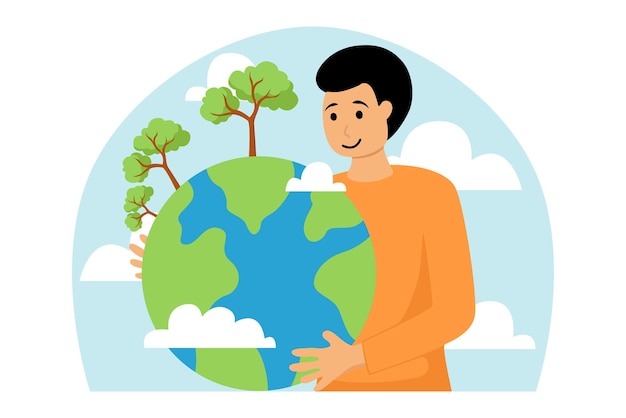 Happy Earth Day Flat Illustration