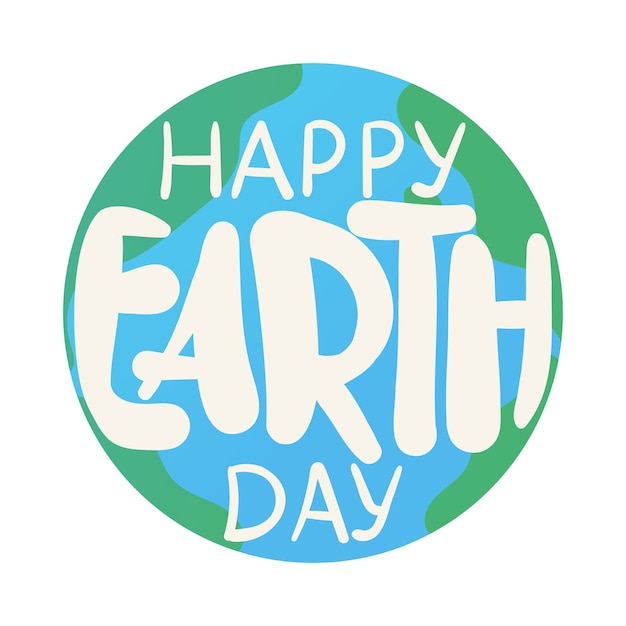 Happy Earth day handgeschreven letters vector illustratie