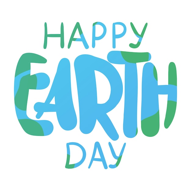 Happy Earth day handgeschreven letters vector illustratie