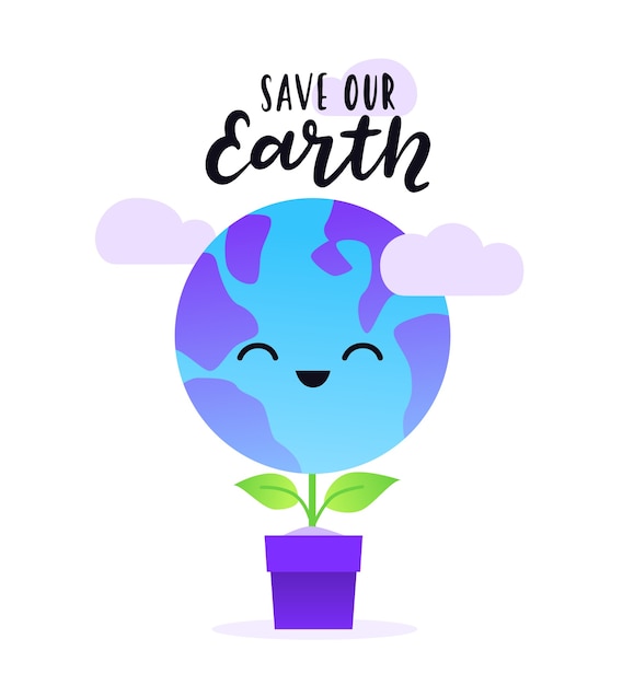 Vector happy earth day international holiday.