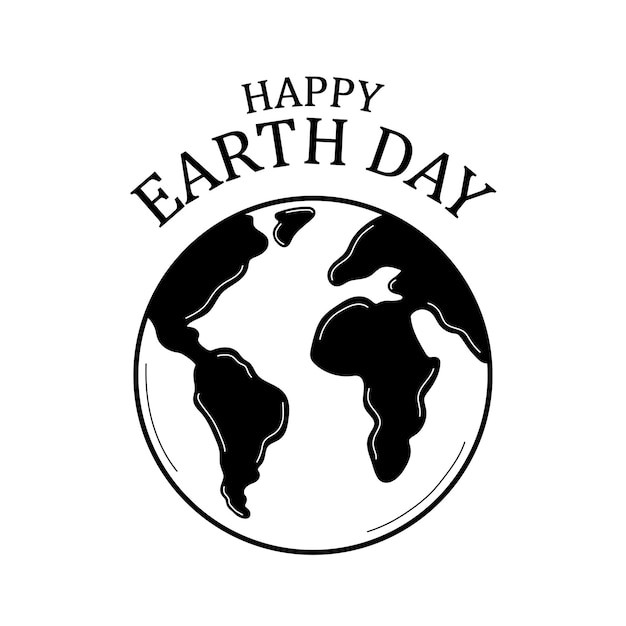 Vector happy earth day international mother earth day hand drawn doodle style minimalism design