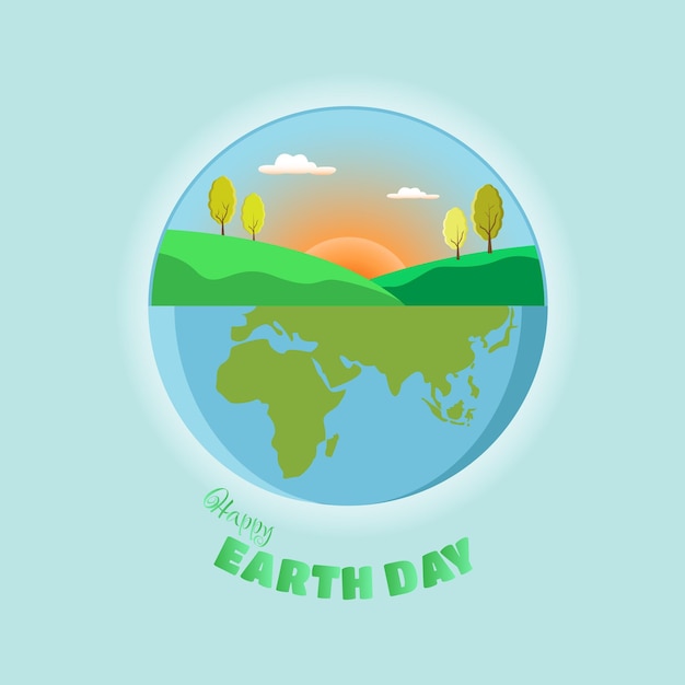 Vector happy earth day international mother earth day saving our planet