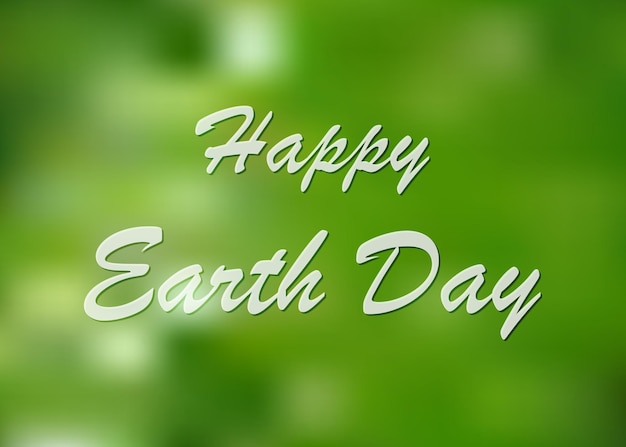 Happy Earth Day, lettering on light green background. Vector illustration. Earth day, 22 April, abstract banner