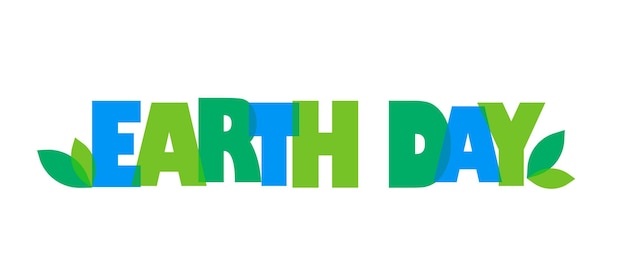 Happy earth day Lettering text