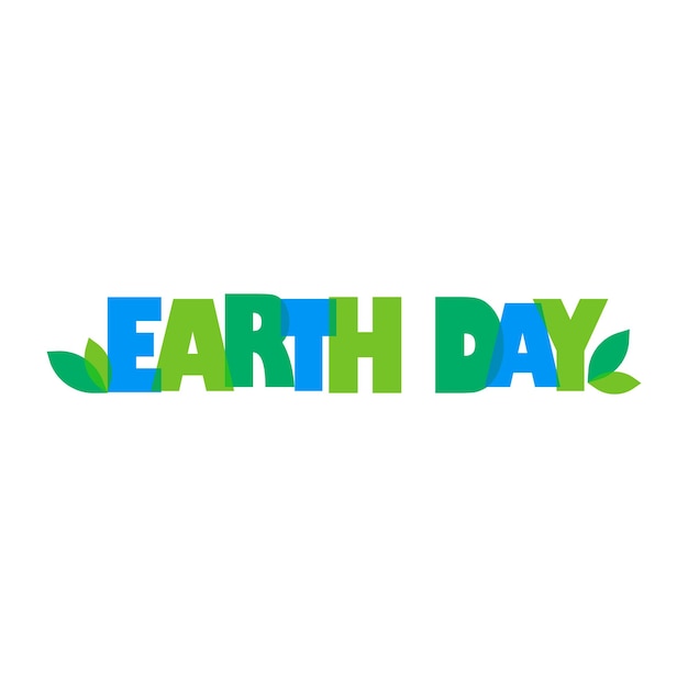 Happy earth day lettering text