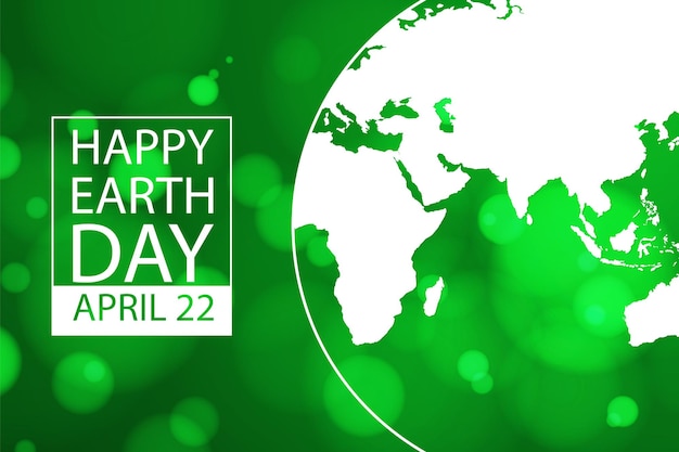 Happy earth day poster or banner vector illustration and lettering