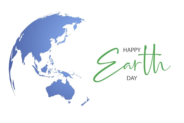 Happy Earth Day poster or banner Vector illustration and lettering