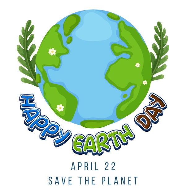 Happy earth day poster design