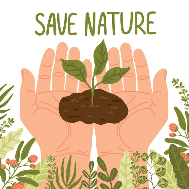 Happy Earth Day Save Nature Eco vectorillustratie voor sociale media poster banner kaart flyer