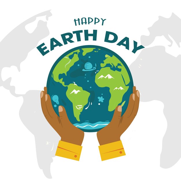 Vector happy earth day vector eco illustration for social poster