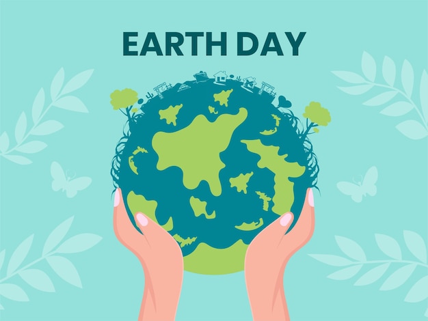 Vettore happy earth day world environment and earth day eco vector illustration per i banner dei social media e il design dell'intestazione