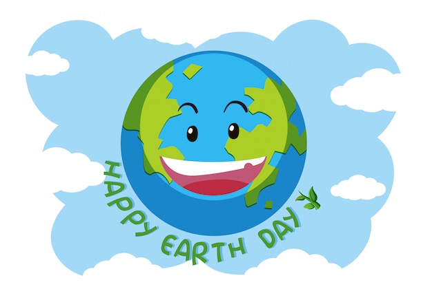 Vector a happy earth  logo