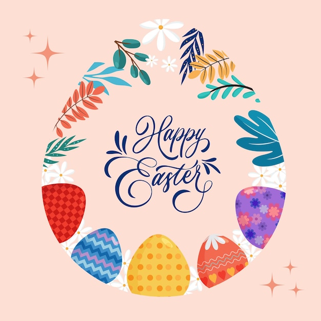 Vector happy easter background greeting card