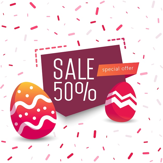 Vector happy easter background with colorful egg,