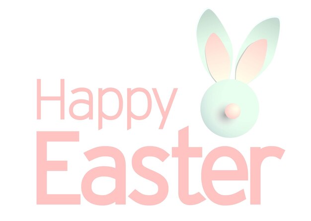 Happy easter background with realistic decorated beads and cute doodles Greeting card trendy