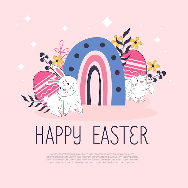 Happy easter banner poster wenskaart