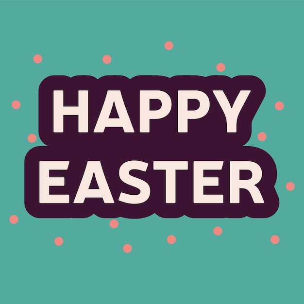Happy Easter banner square composition Hand drawn vector art