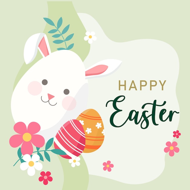 Happy easter banner template vector illustration