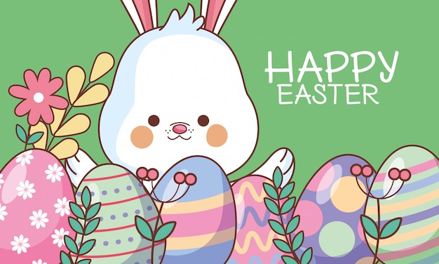 Vector happy easter banner