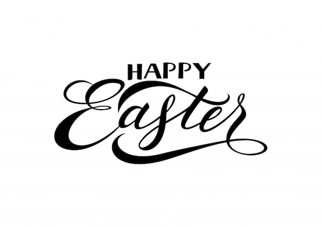 Happy Easter belettering en bloeien