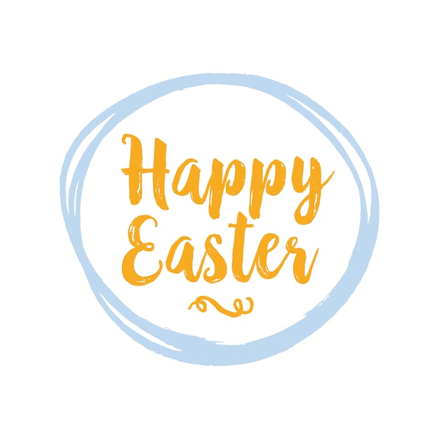 Happy Easter belettering in ronde frame