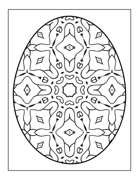 Happy Easter Black and White Mandala flower Coloring book for adults