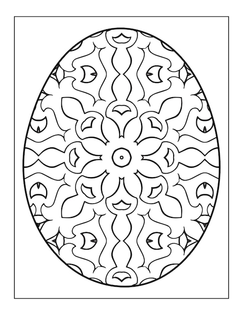 Happy Easter Black and White Mandala flower Coloring book for adults